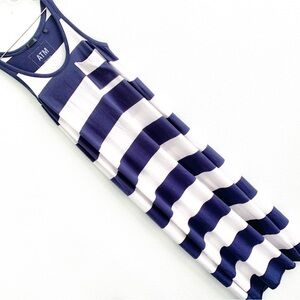 ATM Anthony Thomas Melillo stripe tank dress XS pocket sleeveless maxi stripes